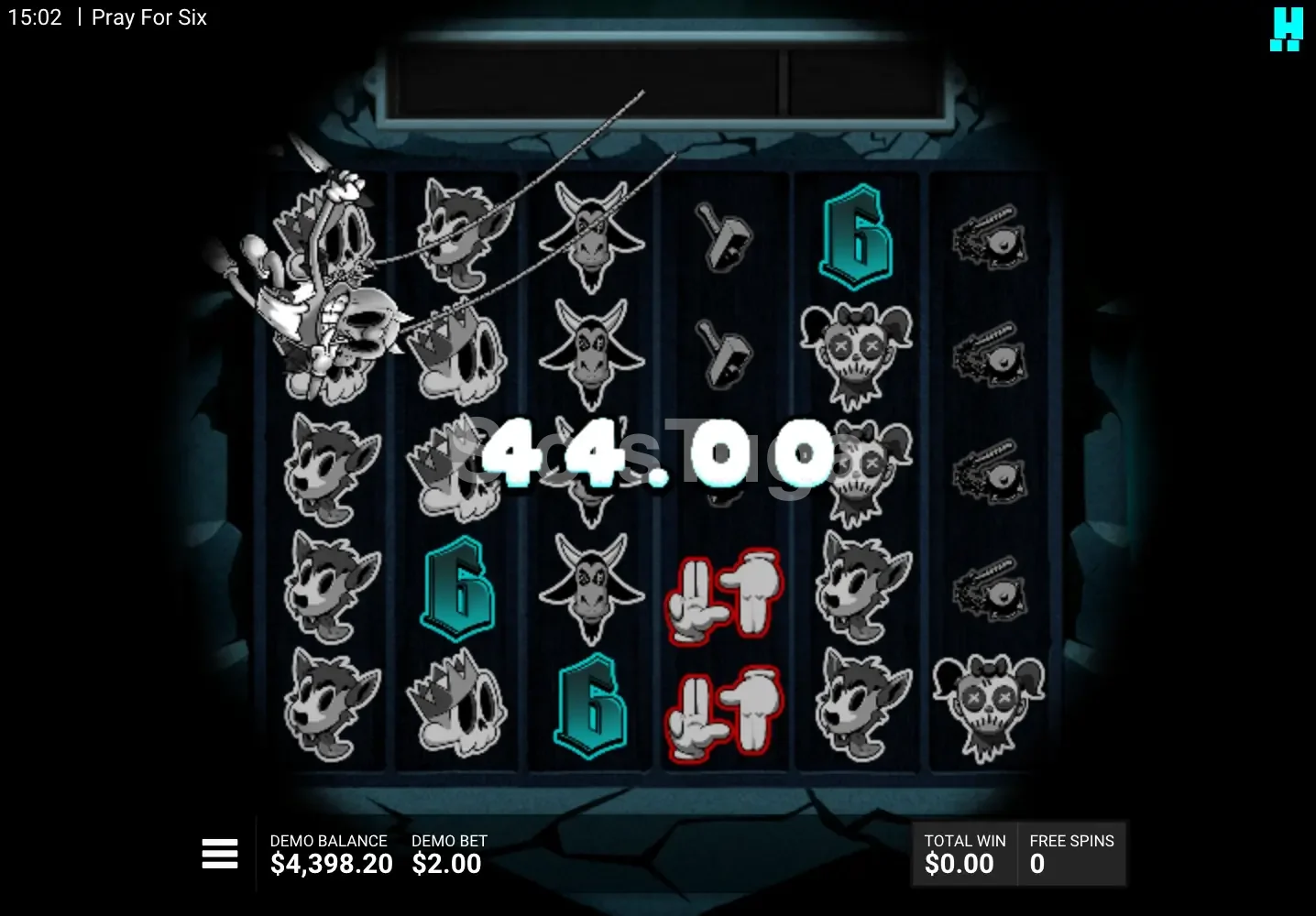 Vitória expressiva na slot Pray for Six da Hacksaw Gaming