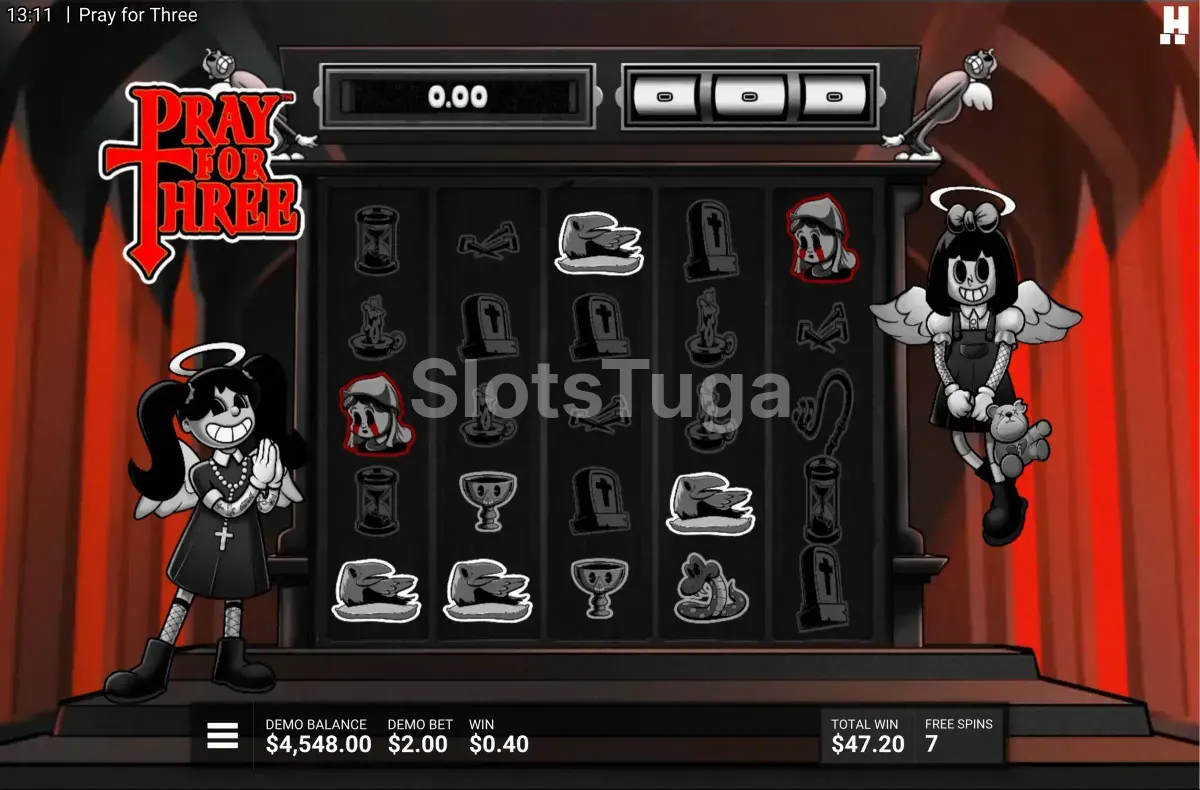 Rodadas grátis em ação na slot Pray For Three