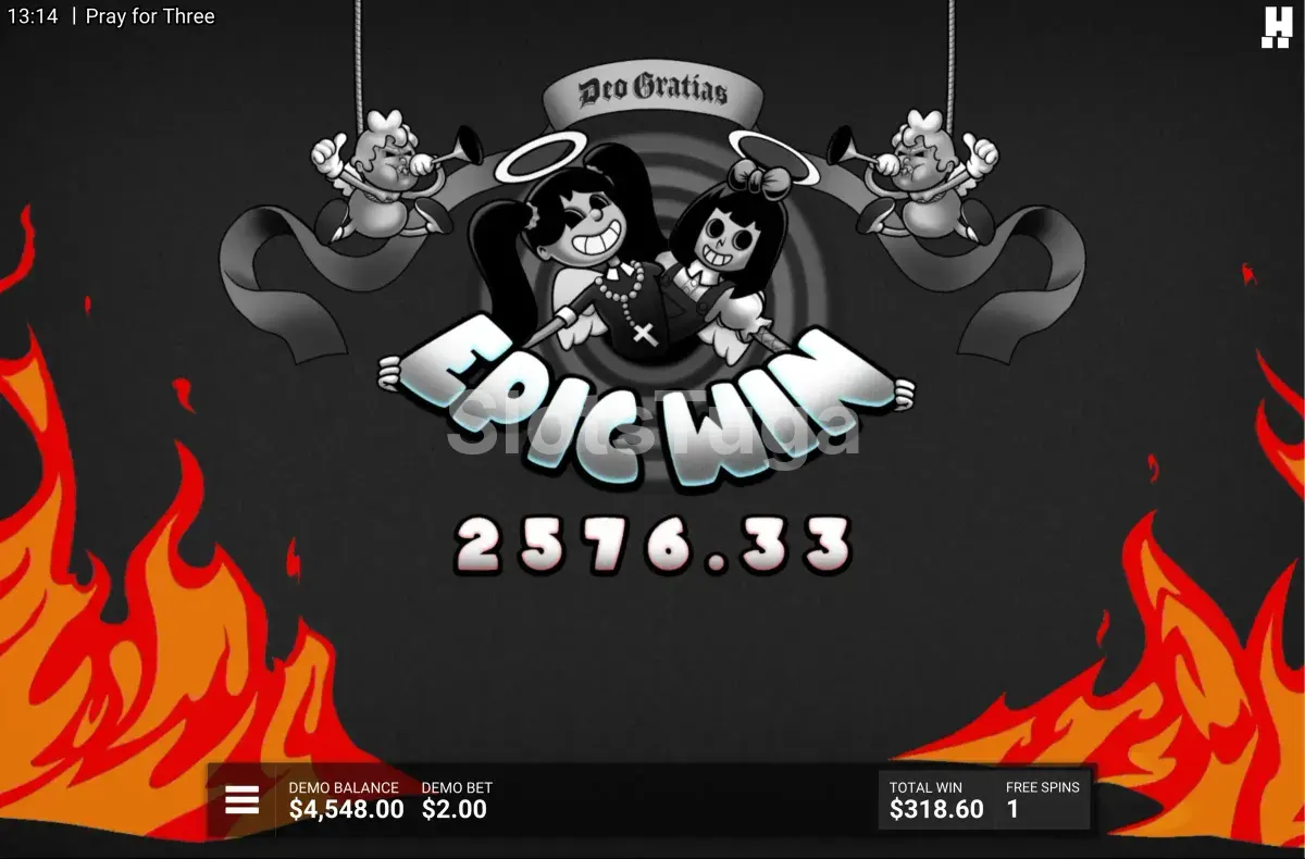 Grande vitória na slot Pray For Three da Hacksaw Gaming