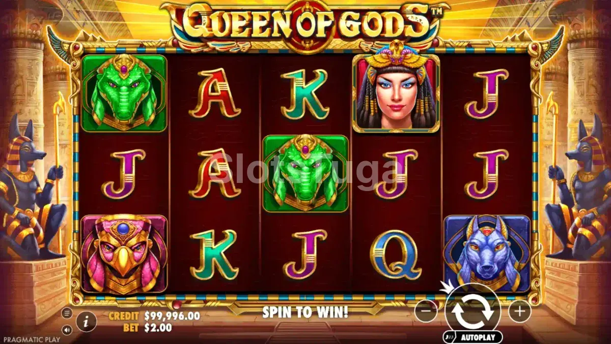 Segundo visual do jogo base Queen of Gods em ação