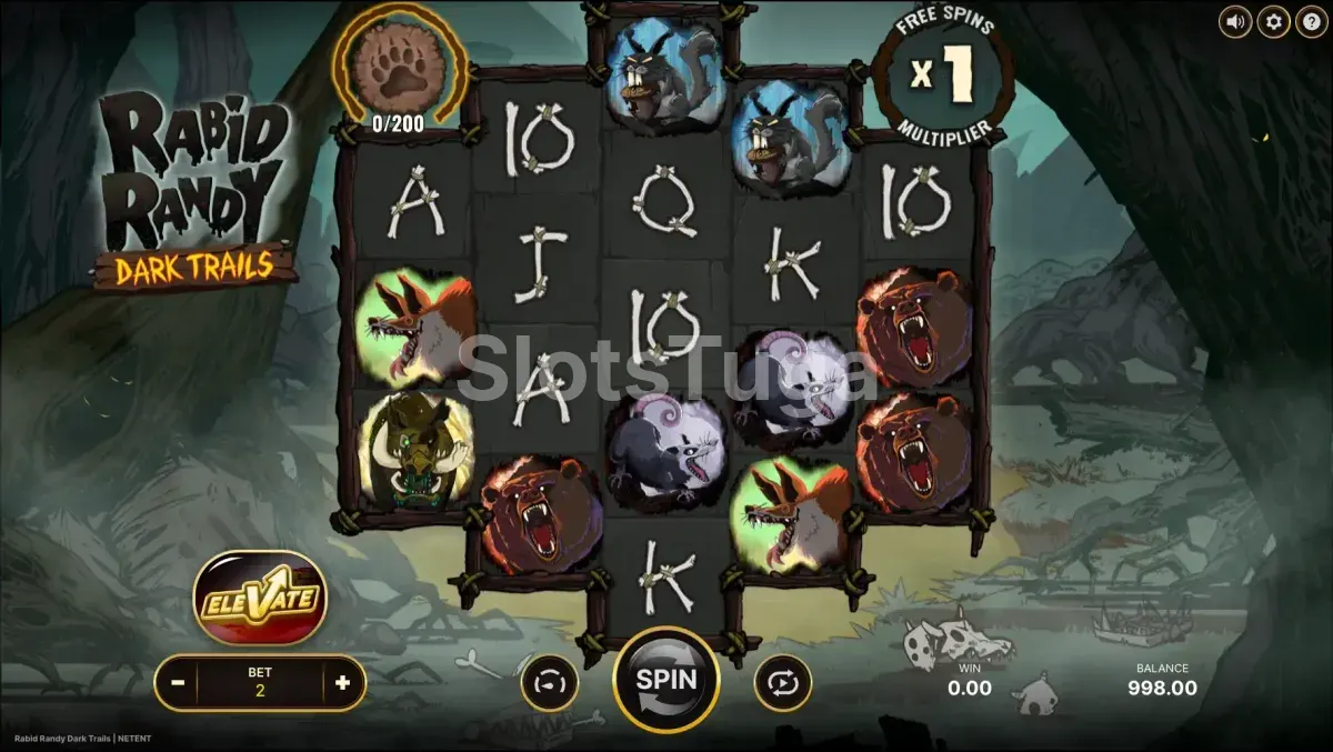 Jogo base da Rabid Randy Dark Trails com os rolos em destaque