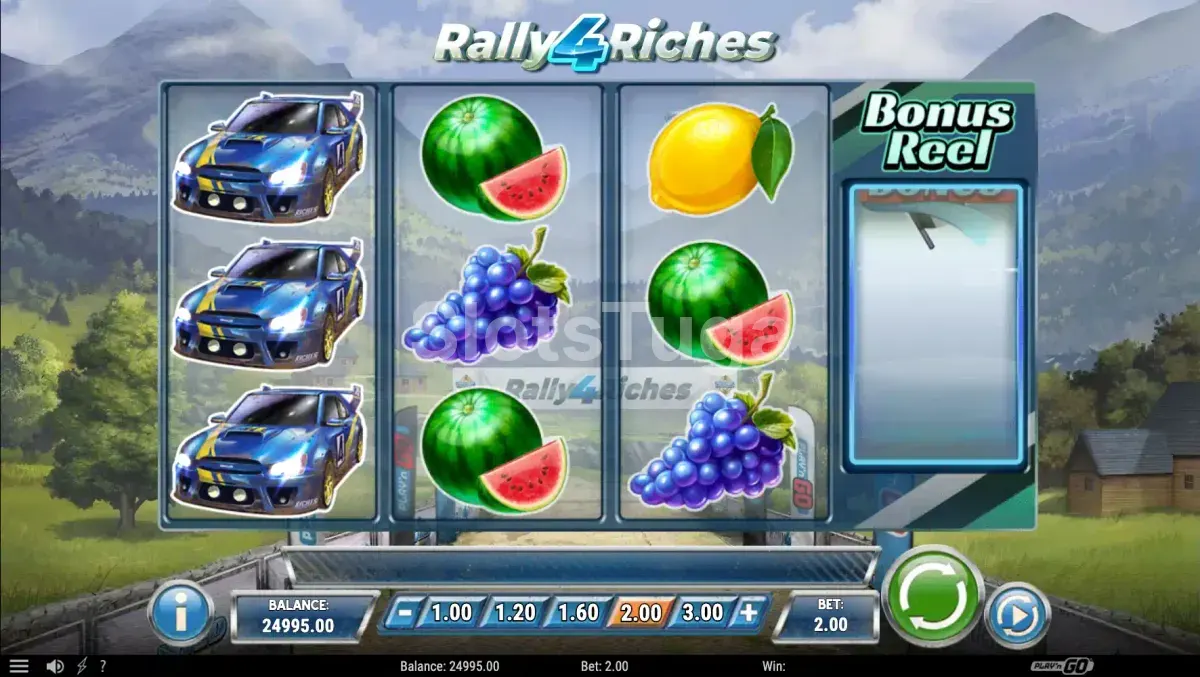 Funcionalidade de bônus em Rally 4 Riches durante rodada