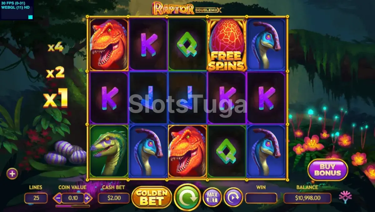 Jogo base da Raptor DoubleMax com dinossauros nos rolos