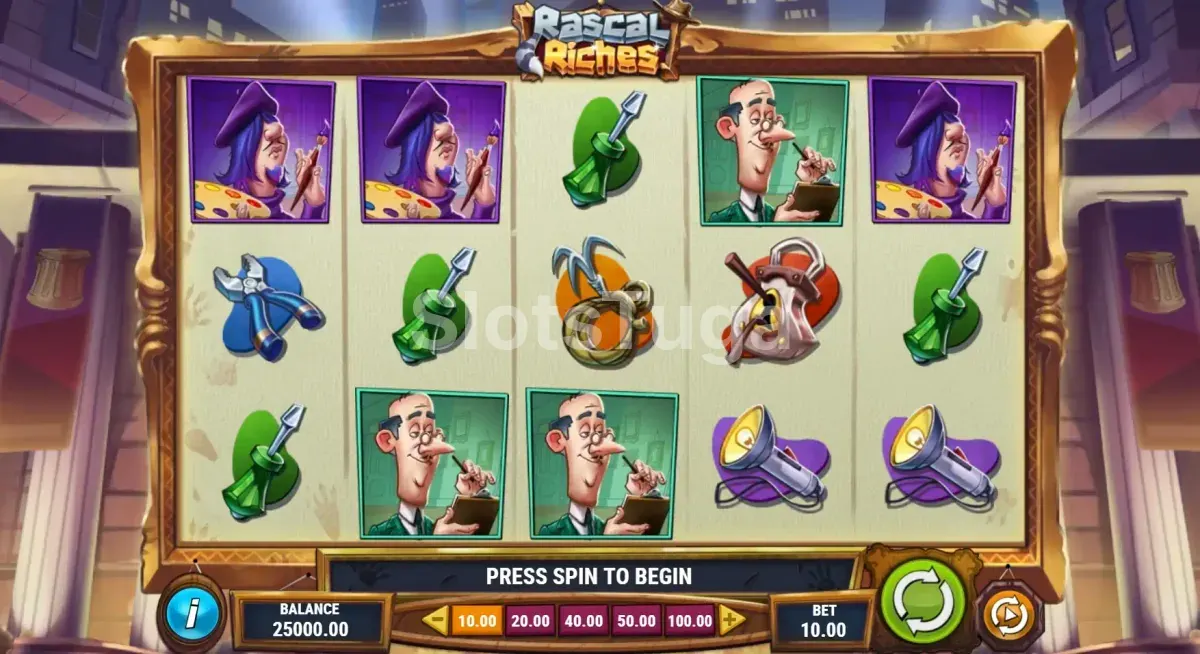 Jogo base do Rascal Riches com os guaxinins em ação
