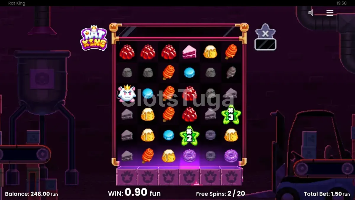 Rodadas grátis do Rat King com multiplicadores acumulados