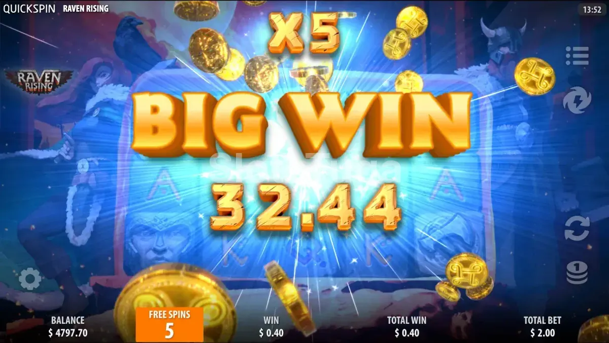 Grande vitória na slot Raven Rising da Quickspin