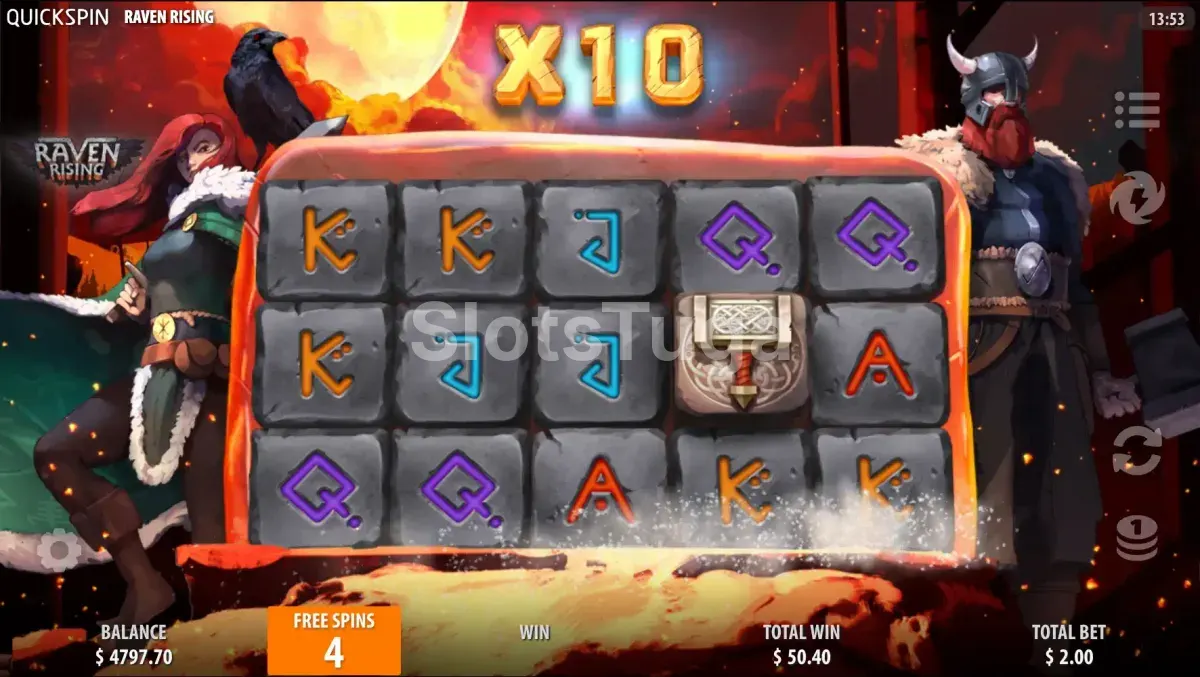 Rodada de giros grátis da slot Raven Rising