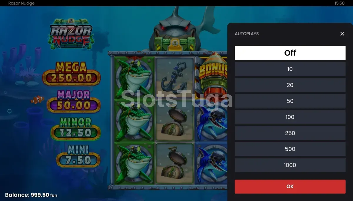 Menu de autoplay da Razor Nudge