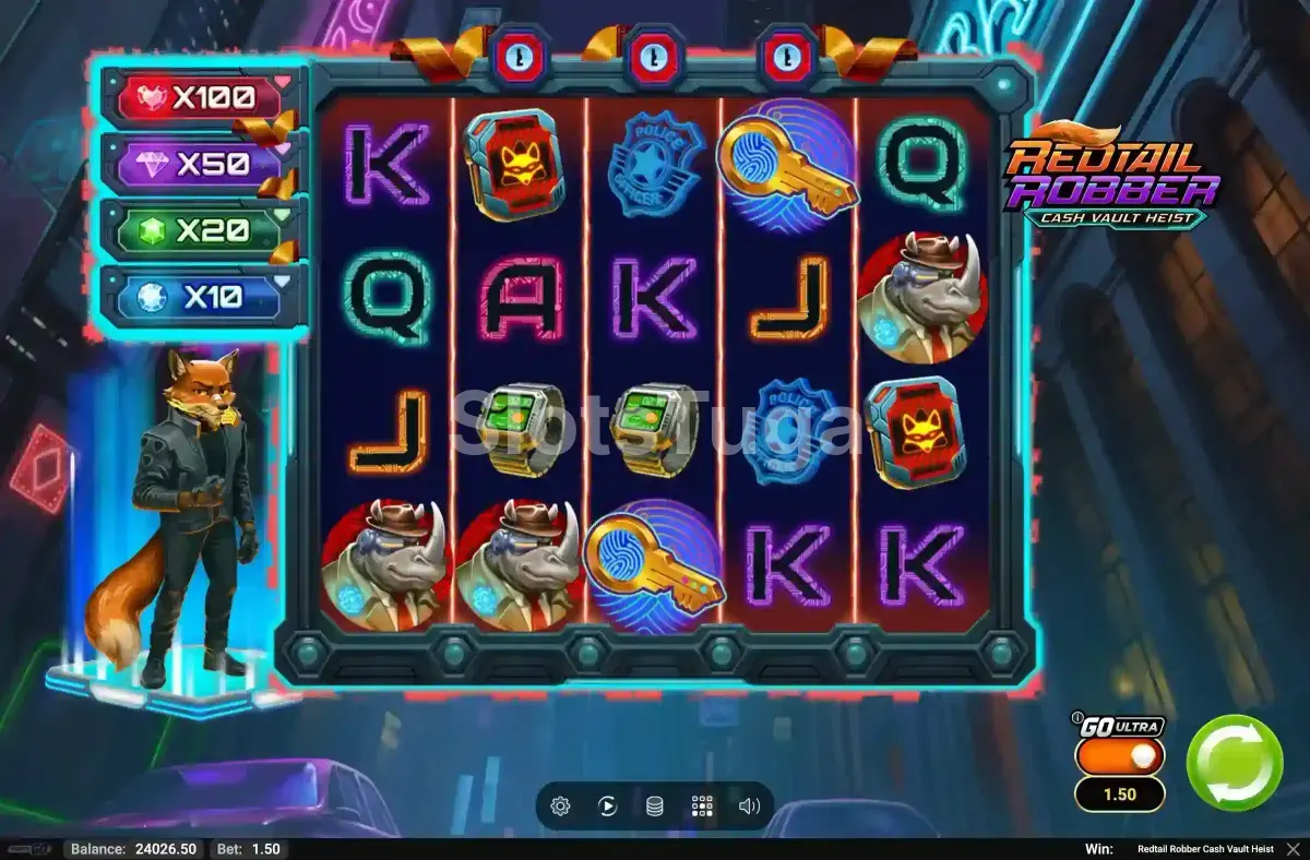 modo GO Ultra activo na Redtail Robber Cash Vault Heist