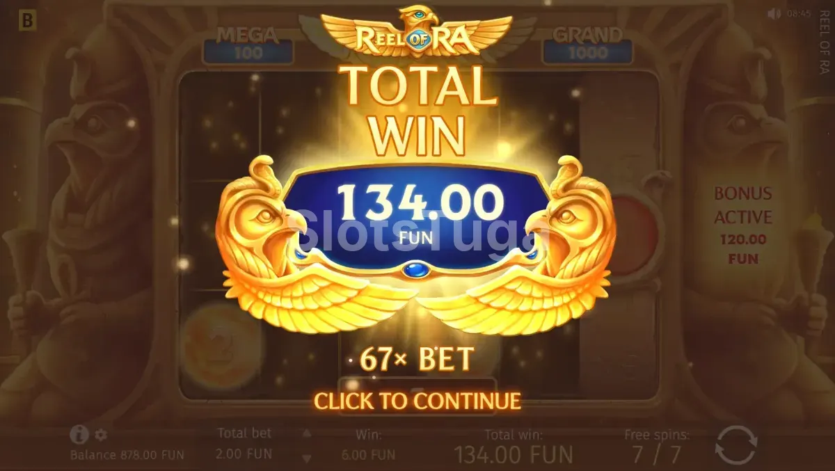 Grande ganho na Reel of Ra da BGaming com multiplicadores ativos