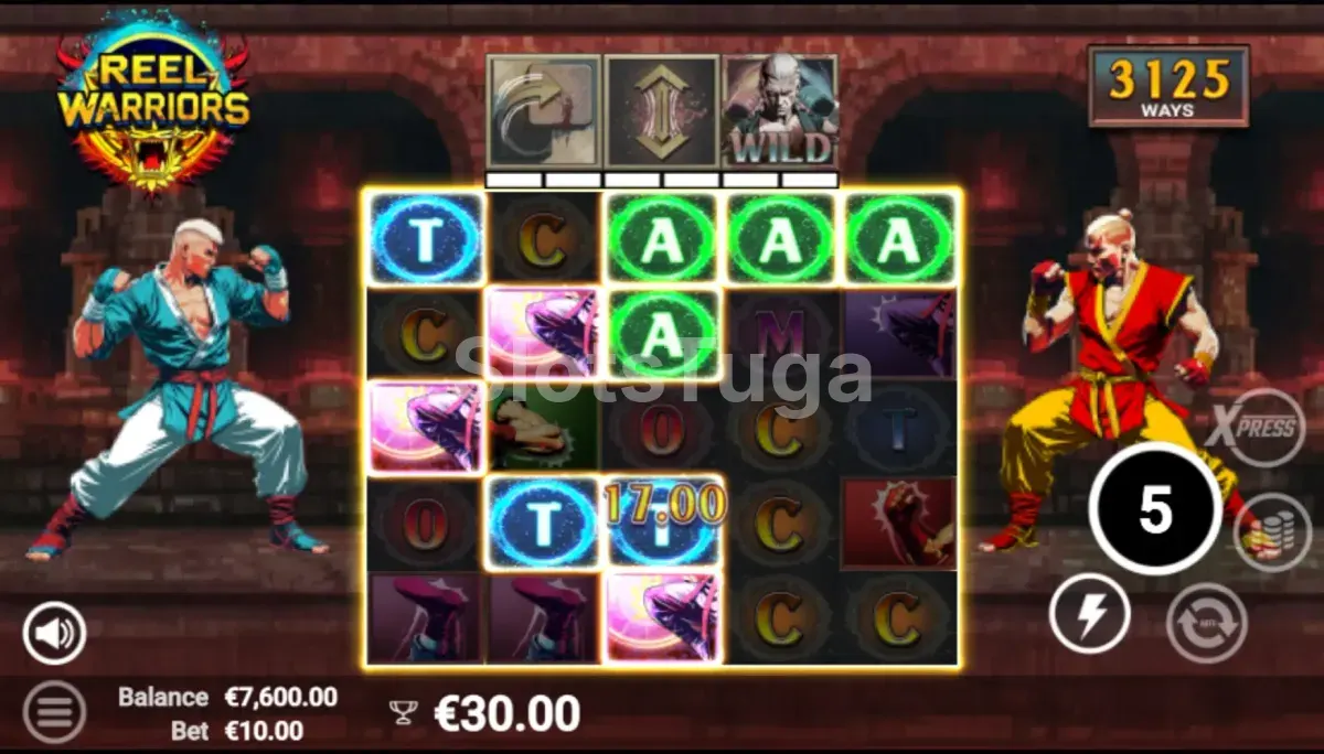 Modo de rodadas grátis ativado na Reel Warriors com multiplicadores