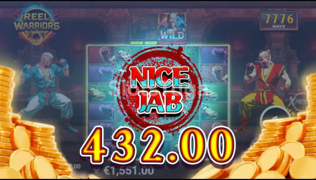 Big win na slot Reel Warriors com multiplicador explosivo