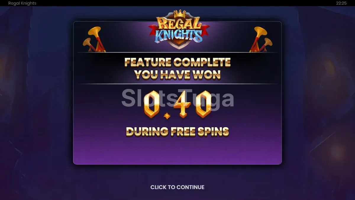 Grande vitória na slot Regal Knights com multiplicador ativado