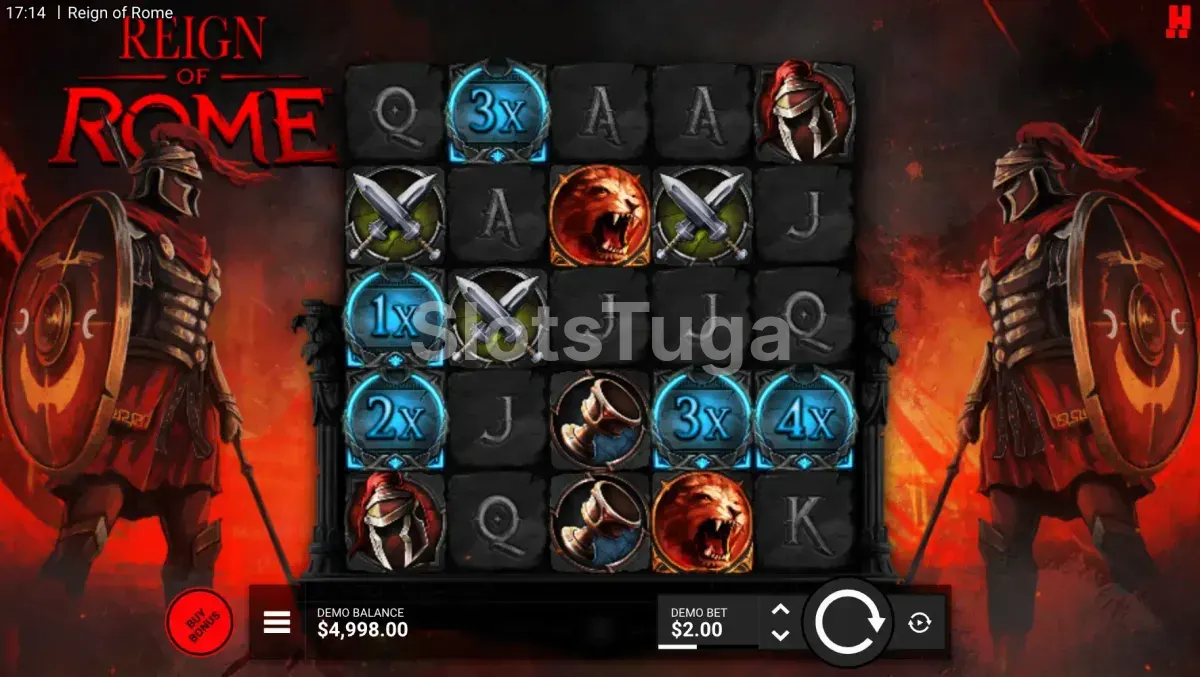 Tela inicial do jogo Reign of Rome com o grid principal