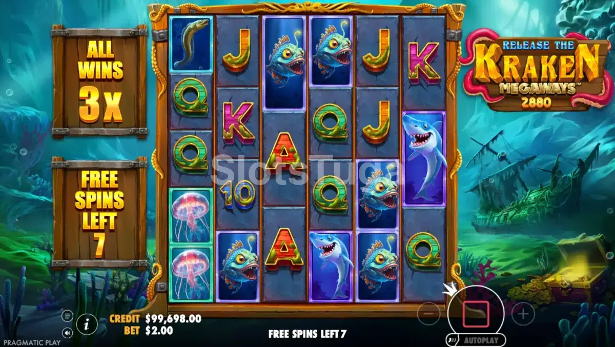 Rodadas grátis em andamento no Release the Kraken Megaways