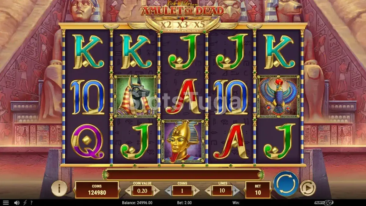 Segunda tela do jogo base do Rich Wilde and the Amulet of Dead mostrando símbolo especial expansivo