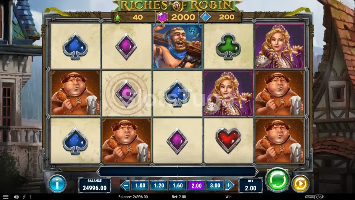 Segunda visão do jogo base da Riches of Robin em ação