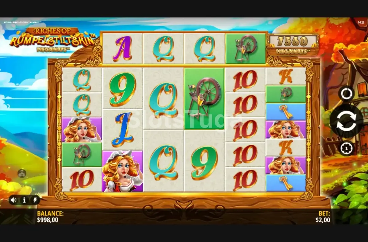Jogo base do Riches of Rumpelstiltskin Megaways em ação