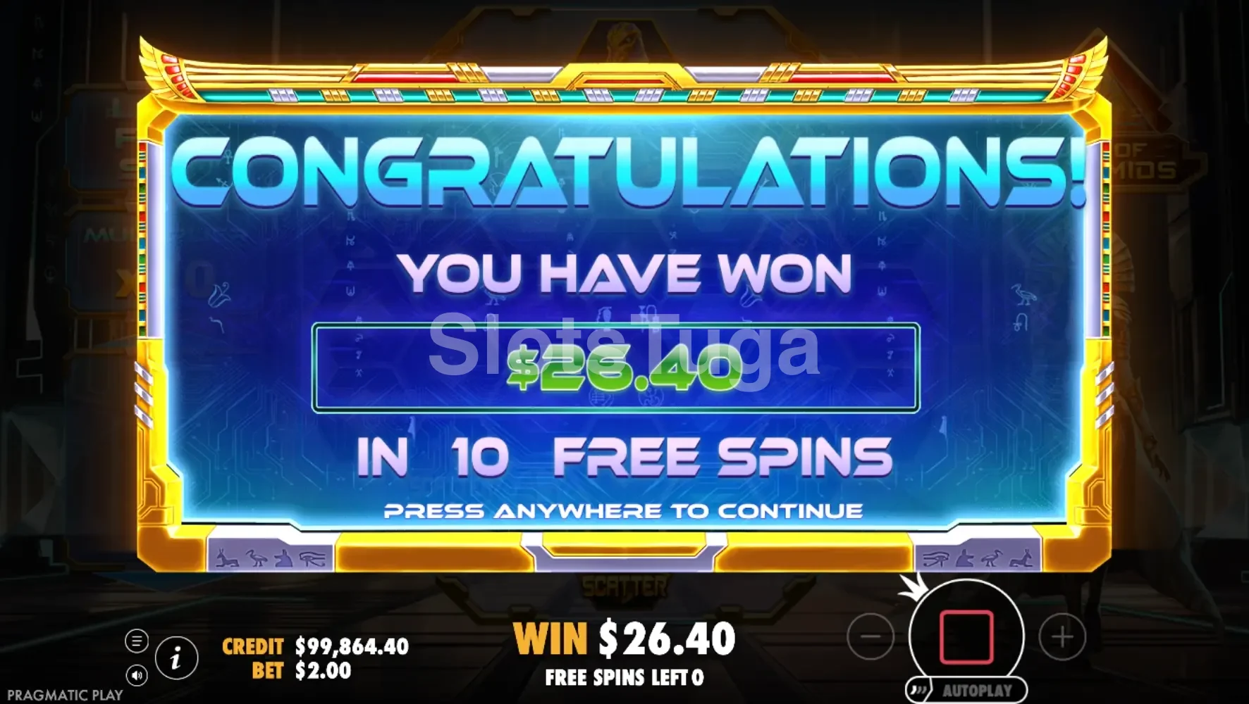 Big win no Rise of Pyramids com multiplicador alto