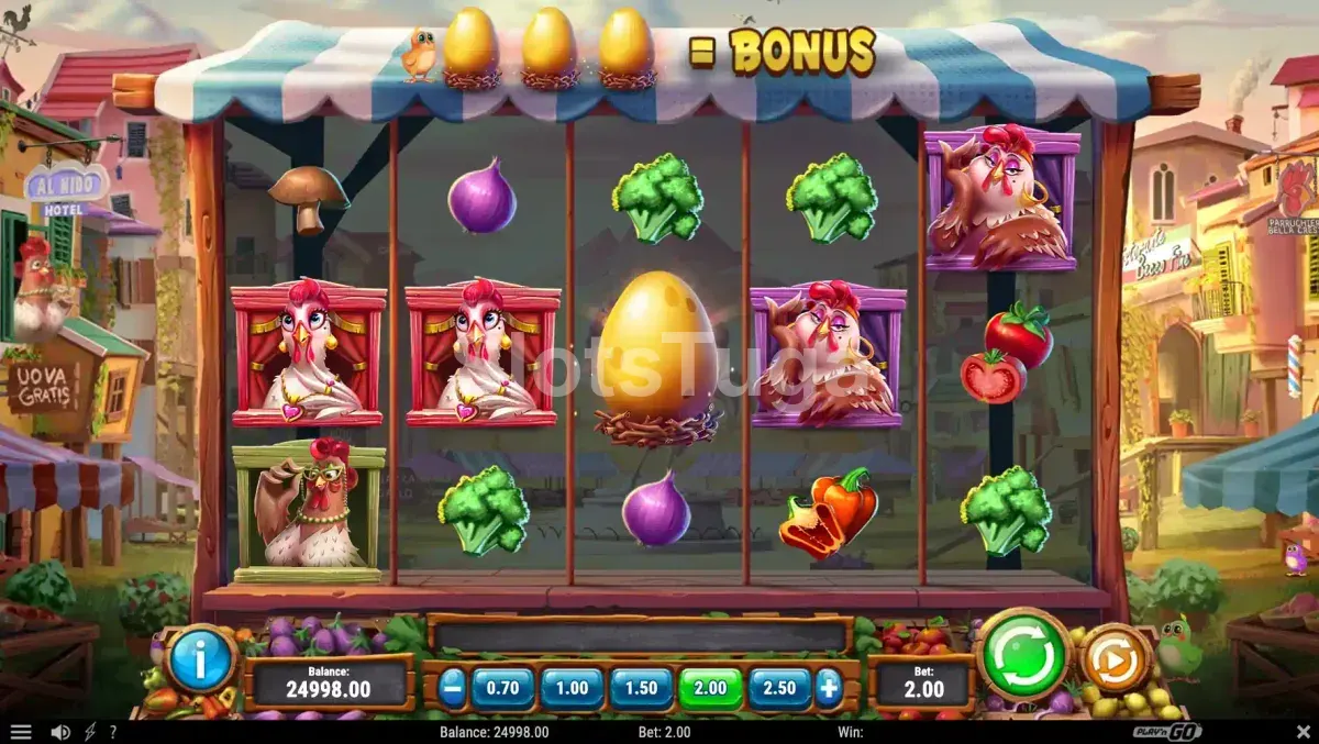Jogo base do Rocco Gallo com galinhas e cenário italiano