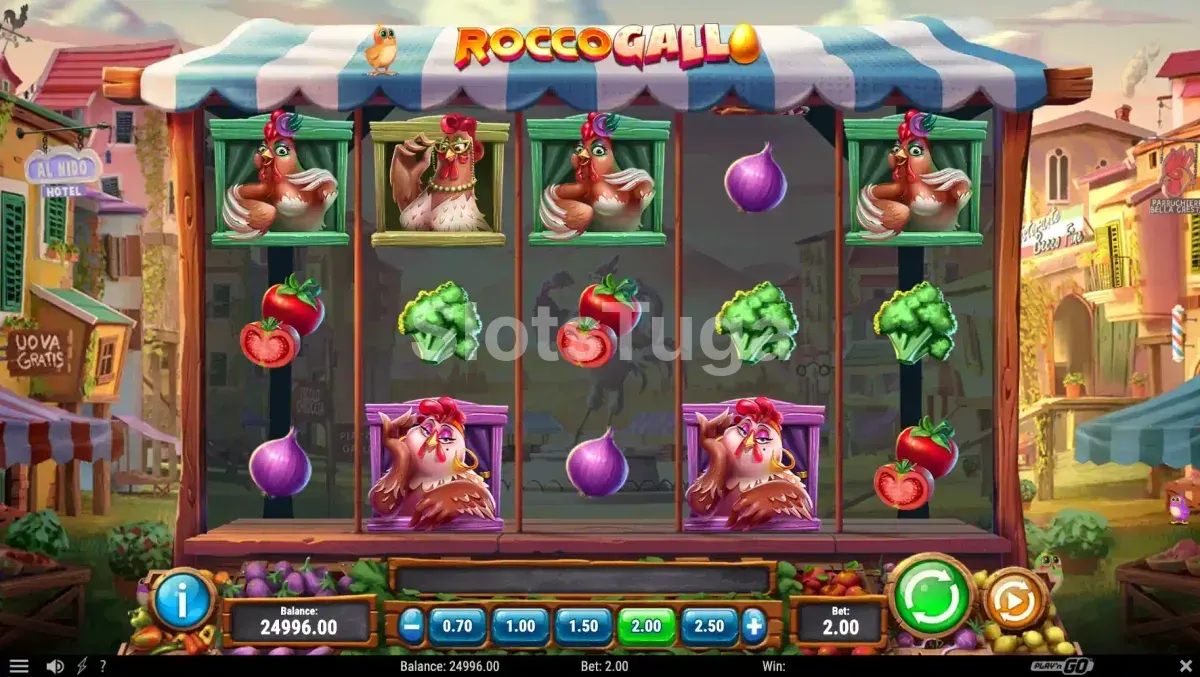 Segunda tela do jogo base do Rocco Gallo com símbolos especiais