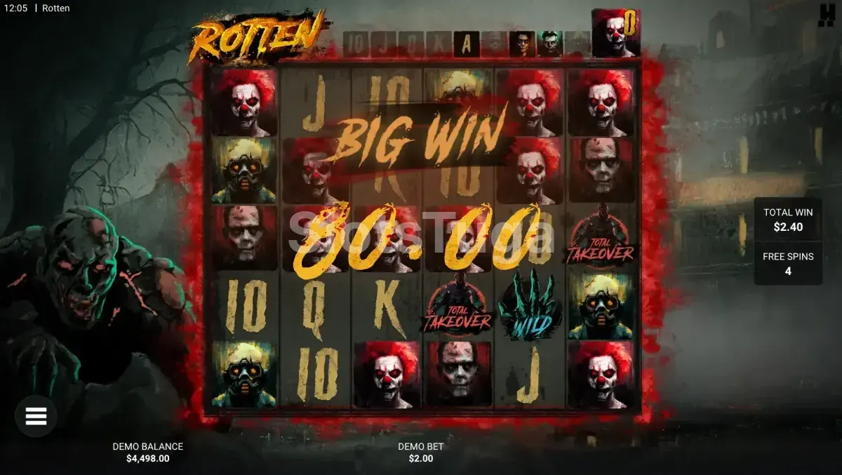 Grande vitória na slot Rotten com multiplicador alto