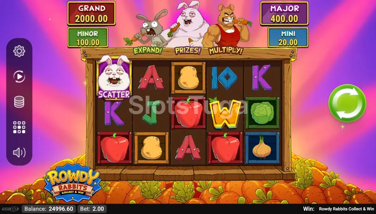 Jogo base da Rowdy Rabbits Collect & Win