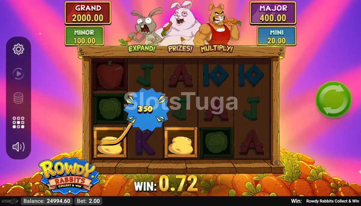 Segunda vista do jogo base da Rowdy Rabbits Collect & Win