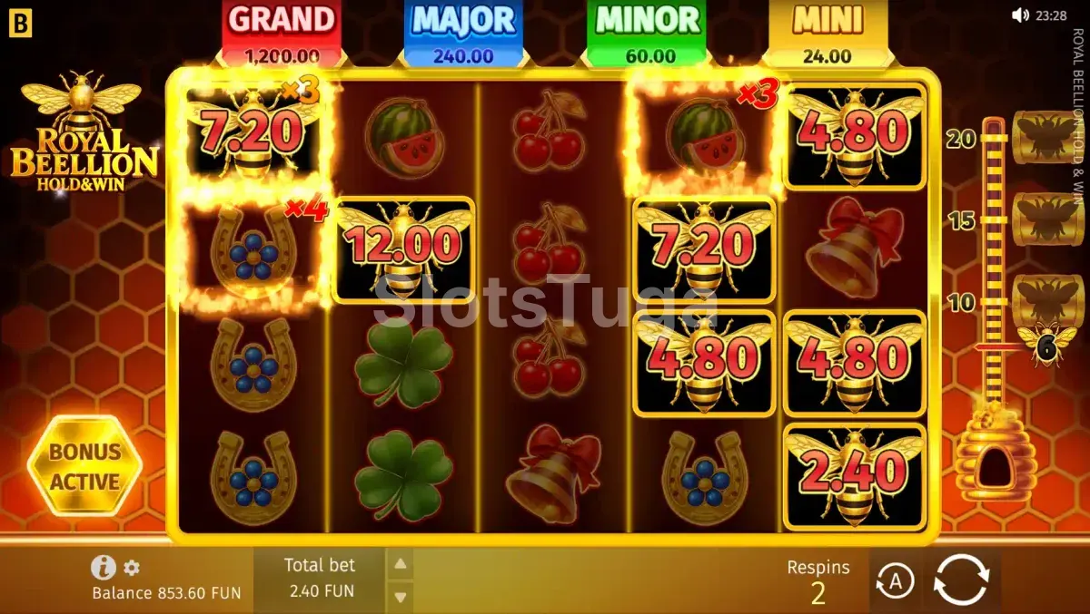 Rodadas grátis ativadas na Royal Beellion com multiplicadores