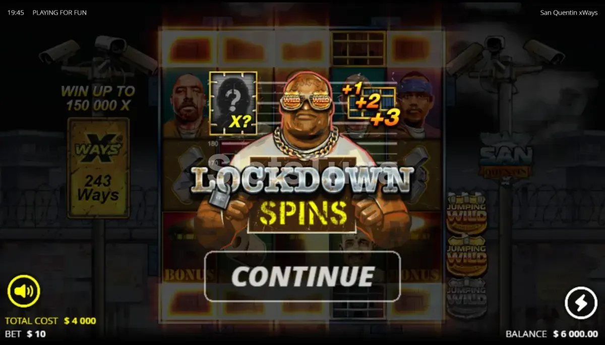 Free spins ativados no San Quentin xWays com multiplicadores em ação