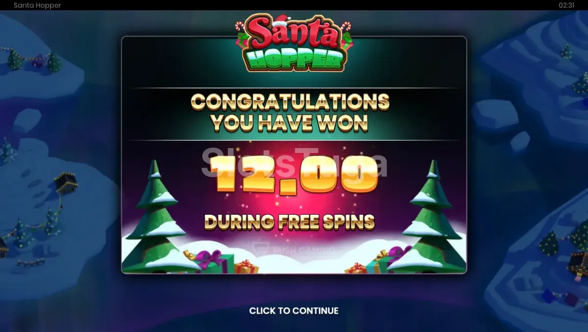 Big win na Santa Hopper com multiplicadores empilhados na tela