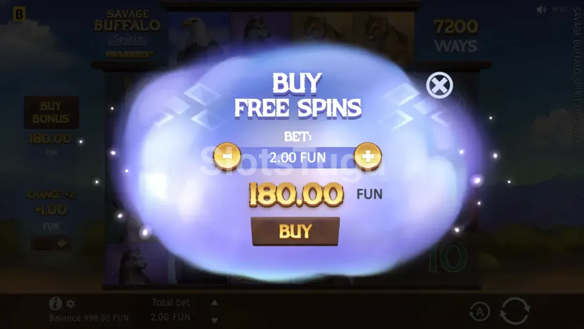 Opção de compra de bônus no Savage Buffalo Spirit Megaways da BGaming