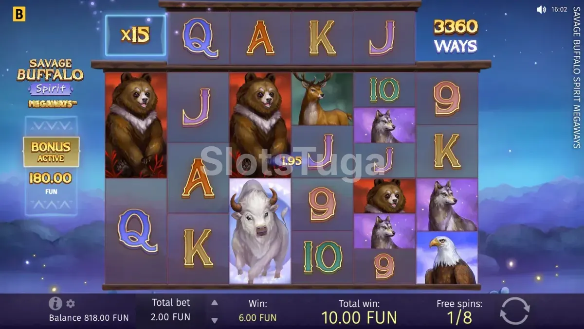 Rodada de giros grátis ativada no Savage Buffalo Spirit Megaways