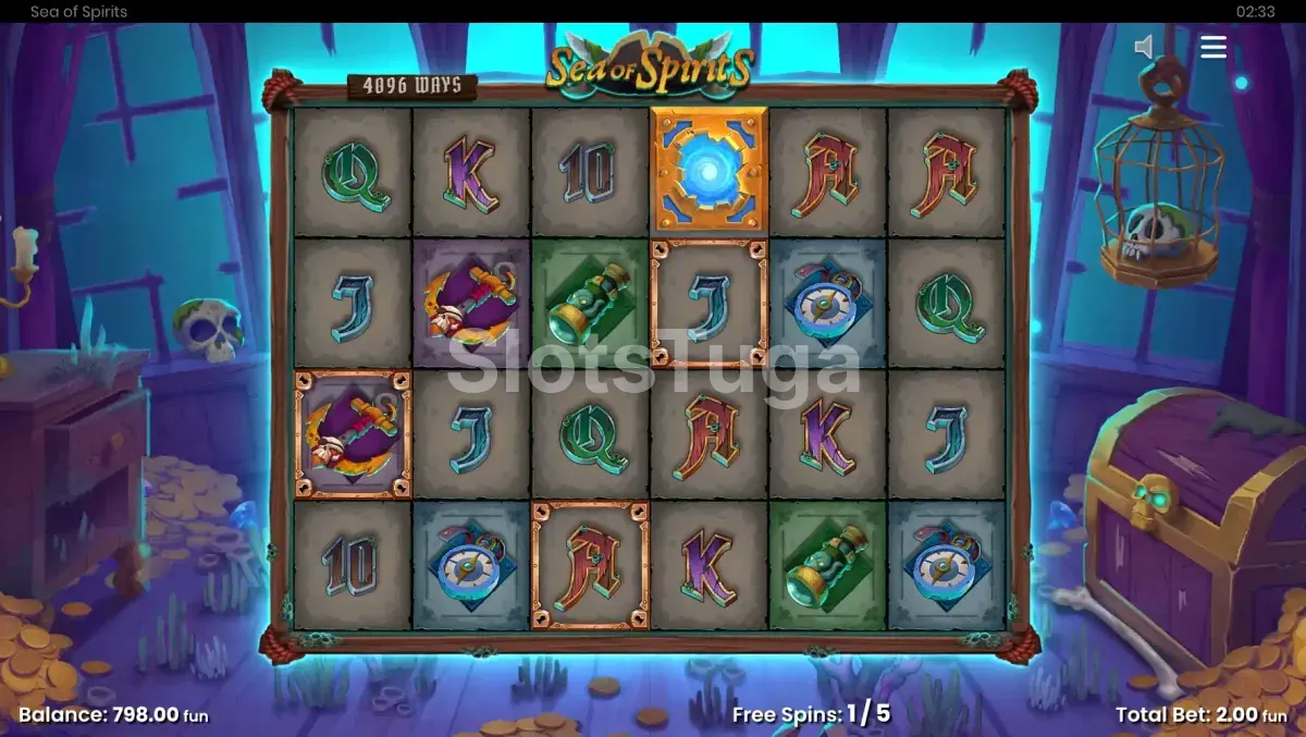 Rodadas grátis do Sea of Spirits com Frames de prata e ouro ativas