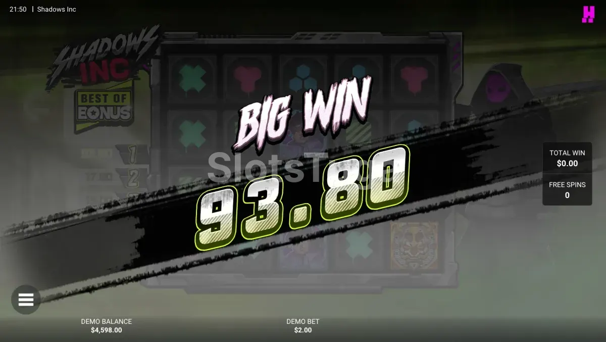 Momento de grande ganho em Shadows Inc com multiplicadores acumulados