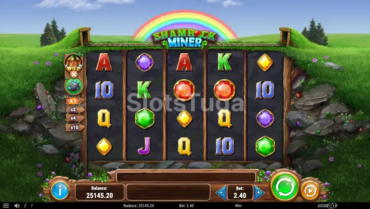 Jogo base da Shamrock Miner com os rolos principais