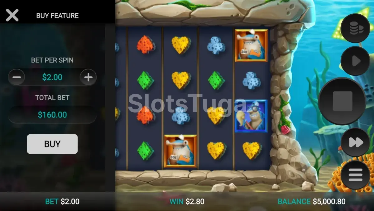 Tela de compra de bônus da Shark Wash com o custo de 80x a aposta