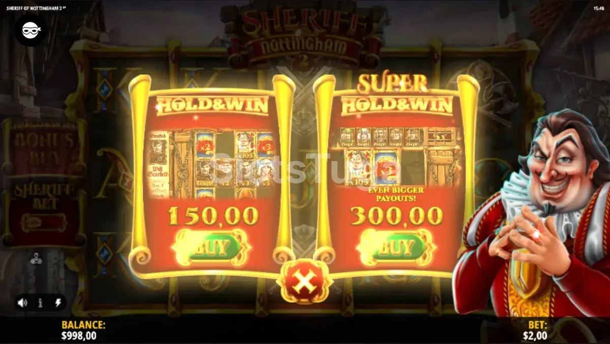 Tela de compra de bônus na Sheriff of Nottingham 2