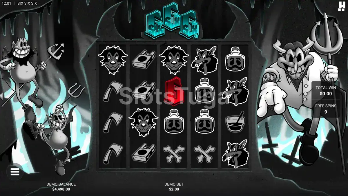 Rodadas grátis em andamento na slot SixSixSix
