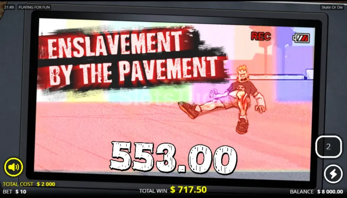 Big win na Skate or Die com multiplicadores e ganho expressivo na tela