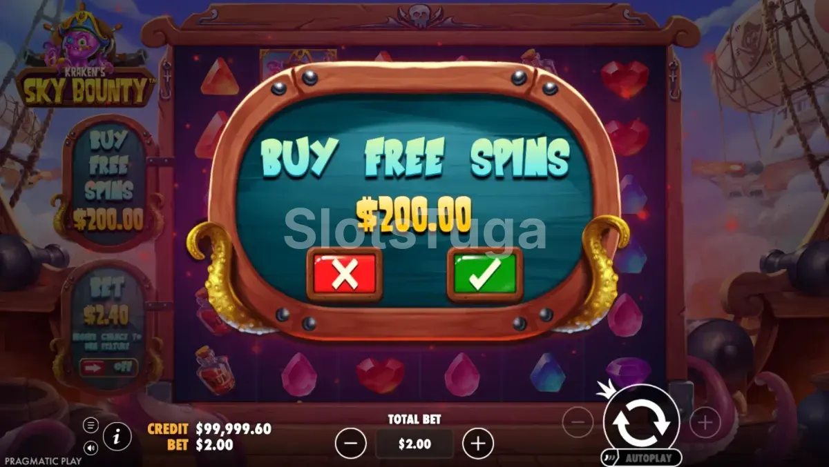 Tela de compra de bônus da Sky Bounty com opções de acesso direto