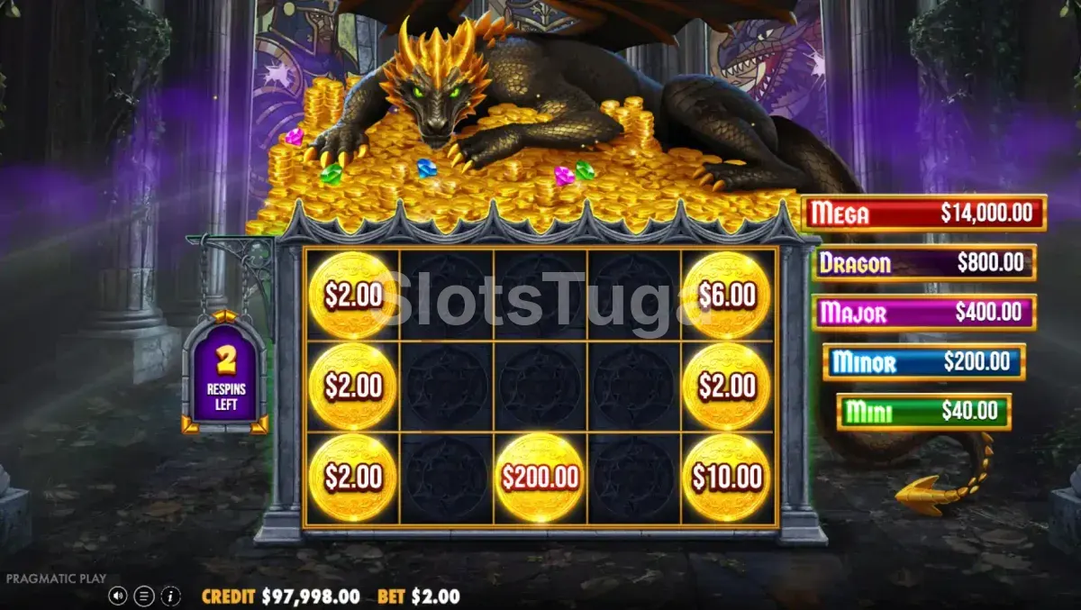 Rodadas grátis da Sleeping Dragon Ultra Dark com símbolos gigantes nos rolos centrais