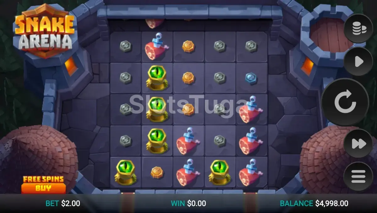 Tela principal do jogo Snake Arena com o castelo ao fundo