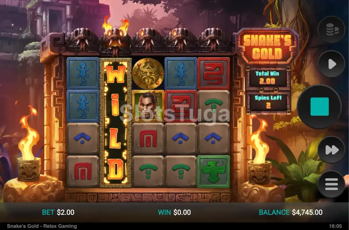 Rodada de Free Spins ativada na Snake's Gold Dream Drop com multiplicadores visíveis