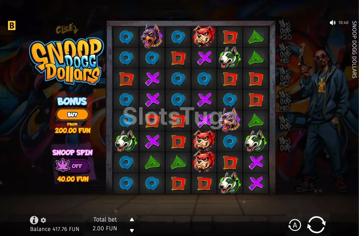 Jogo base da Snoop Dogg Dollars com rouleaux temáticos