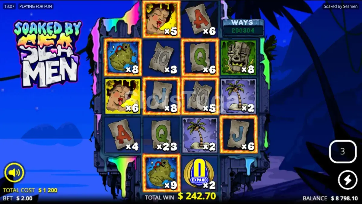 Free spins e bônus da slot Soaked by Seamen em ação