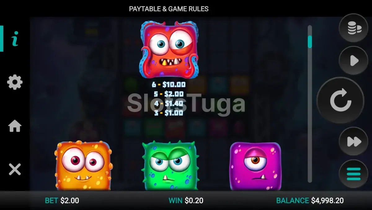 Tabela de pagamentos da slot Space Miners