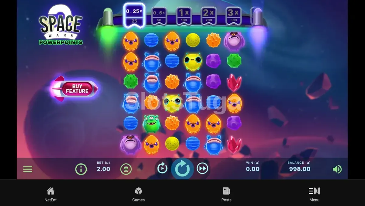 Jogo base da slot Space Wars 2 Powerpoints da NetEnt