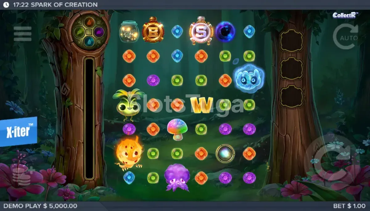 Base game do Spark of Creation com a floresta encantada ao fundo
