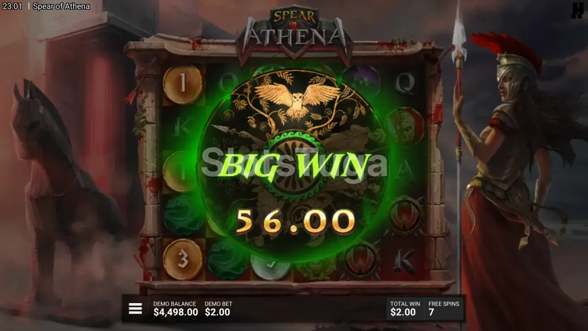 Grande vitória registrada durante uma sessão na slot Spear of Athena